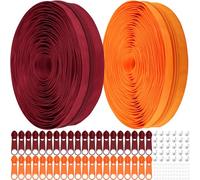 DOITEM #5 Nylon Coil Zippers by The Yard Bulk 20 Yards 18 Meters with 40pcs Zipper Sliders for DIY Sewing Tailor Craft Bag Garment Home Textile (Burgundy and Orange, #5)