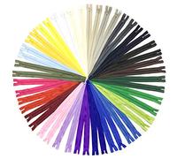 DOITEM 55cm/22 Inch Multicolor Nylon Coil Zippers for Sewing and Crafts 24 Colors 48PCS