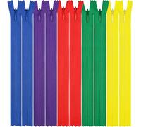 DOITEM 5pcs Invisible Multicolor Nylon Coil Zippers for Sewing and Crafts (55cm)