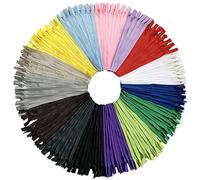 DOITEM 60pcs 35cm/14 Inch Invisible Multicolor Nylon Coil Zippers for Sewing and Crafts 15 Colors
