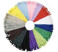 DOITEM 60pcs 50cm/20 Inch Invisible Multicolor Nylon Coil Zippers for Sewing and Crafts 15 Colors