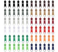 DOITEM 72Pcs Zipper Repair Kit - 12 Colors, 5# Zipper Pulls, Rescue Kit for Clothing, Jackets, Purses, Luggage, Backpacks