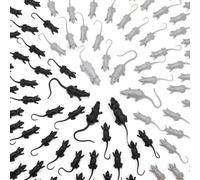 DOITEM 76 Piece Mini Faux Rats Bulk Plastic Faux Mouse Toys Realistic Pranks Mice Simulated Large and Small Mouse Rat Decorations for Christmas, April Fools' Day, Creepy Prank Party Supplies