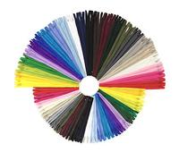DOITEM 96 pcs 30cm/12 Inch and 23cm/9Inch Multicolor Nylon Coil Zippers for Sewing and Crafts 24 Colors