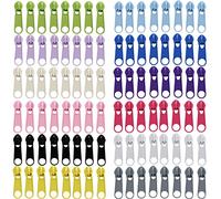 DOITEM 96Pcs Zipper Repair Kit - 3# Zipper Pull Rescue Kit for Clothing, Jackets, Purses, Luggage, Backpacks (12 Colors)