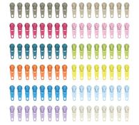 DOITEM 96Pcs Zipper Repair Kit Zipper Replacement 3# Zipper Pull Rescue Kit for Clothing Jackets Purses Luggage Backpacks, 12 Colors