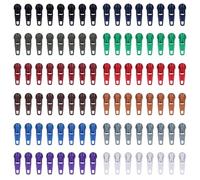 DOITEM 96Pcs Zipper Repair Kit Zipper Replacement 3# Zipper Pull Rescue Kit for Clothing Jackets Purses Luggage Backpacks-12 Colors