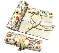 DOITEM Canvas Pencil Bag, 72 Holes Pouch for Pencils, Coloured Pencils Case, Multi-Purpose Bag (Pencils Not Included)