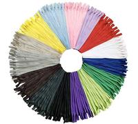 DOITEM DT0597 60pcs 60cm/24 Inch Invisible Multicolor Nylon Coil Zippers for Sewing and Crafts 15 Colors