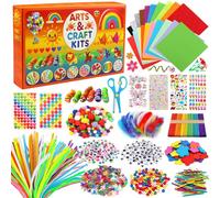 DOITEM Pipe Cleaners Craft Supplies, 1800Pcs Arts and Crafts Supplies DIY School Craft Project Including Pipe Cleaner Pom Poms Craft Kits for Kids Age 4-9