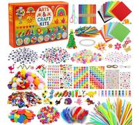 DOITEM Pipe Cleaners Craft Supplies, 2000+Pcs Arts and Crafts Supplies DIY School Craft Project Including Pipe Cleaner Pom Poms Craft Kits for Kids Age 4-9