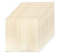 DOITEM Plywood Sheets, 10Pcs Thin Wood Sheets Basswood Sheet 100x100x1.5mm Wooden Blank for Cricut Maker Wood Craft Painting Engraved Model Making Projects
