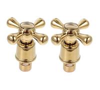 DOITOOL 1/2 Inch Faucet Handle Replacement Kit Cross Head Tap Handles for Bathroom Kitchen Hot Cold Faucets Brass Metal Valve Knobs Set 2Pcs