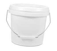 DOITOOL 1 Gallon Plastic Paint Can with Lid, White Abs Multi-functional Painting Bucket, 4l 4kg Capacity with Iron Handle for Paint Storage and Art Use