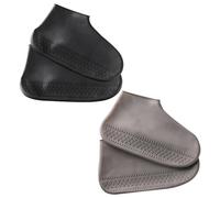 DOITOOL 1 Pair Waterproof Silicone Shoe Covers Black Size L 40-44 Flexible Overshoes to Protect Shoes from Mud Rain Snow and Slush Suitable for Beach and Vacations