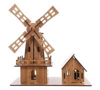 DOITOOL 1 Set 3D Windmill Model Kit - DIY Assembly Science Experiment Toy - Handmade Crafts Windmill & House puzzle for Children's Science Projects