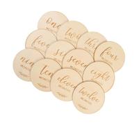 DOITOOL 1 Set Cards Wooden Monthly Recording Plaques for Adorable Photography and Memory Keepsakes Unique Design for Every Month