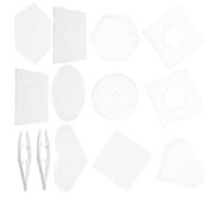DOITOOL 1 Set Clear Plastic Bead Pegboards DIY Template Kit with Square Hexagon Heart Shapes for Crafting Bead Work for All Ages