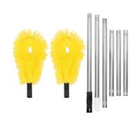 DOITOOL 1 Set Extendable Gutter Cleaning Pole - Telescoping Brush System - Adjustable Length Tool for Roof - Gutter Scoop and Broom for Home Maintenance Yellow