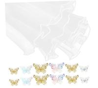 DOITOOL 1 Set Flower Wrapping Mesh with Pearl Edge and Butterfly Embellishments for Party Wedding and Anniversary Floral Arrangements Quick Easy Flower Packaging Kit