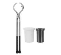 DOITOOL 1 Set Jewelry Casting Furnace Kit - 2kg Graphite Crucible Set with Copper Silver Golden Melting Tongs - High Purity Pot for Metal Smelting - Metalwork Foundry Tools