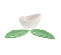 DOITOOL 1 Set Pottery Herb Stripper Bowl: Handmade Ceramic Herb Stripper With Tools For Parsley Rosemary Collard - Kitchen Gadget For Separating Leaves And Stems