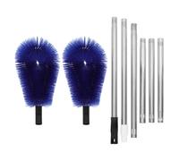 DOITOOL 1 Set Telescopic Gutter Cleaning Brush - Extendable Pole Brush with Adjustable Length - Multi-Angle Roof and Siding Cleaning Tool - Gutter Scoop Broom Blue