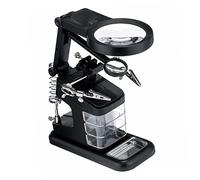DOITOOL 10 Led Magnifier Station Tool Set 3X/4.5x/25x Magnifying Glass Light Alligator Clips Iron Holder for Soldering DIY Jewelry Making