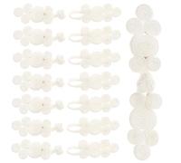 DOITOOL 10 Pairs Chinese Closure Buttons with Classic Flower Pattern Traditional Scroll Design Clothes Fasteners for Cheongsam Sweaters DIY Apparel Accessories White Decorative Sewing