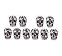 DOITOOL 10 Pcs Alloy Skull Beads for Jewelry Making Perforated Skeleton Head Charms Antique Style DIY Bracelet Craft Accessories for Halloween and Handmade Fashion Jewelry
