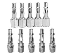 DOITOOL 10 PCS Bsp Pneumatic Tube Quick Fitting Connectors Silver Male Female Push-in Air Hose Compressor Straight Reducer Set for Air Line Connectors