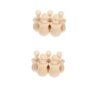 DOITOOL 10 pcs DIY Wooden Doll Painting Kit for Safe Natural Wood Peg Doll Creative Craft Activity to Boost Imagination and Artistic Skills Lightweight Portable Gift