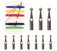 DOITOOL 10 Pcs Folding Umbrella Tail Beads - 2mm Hole Aluminium Alloy Umbrella Repair Parts - Octagonal Metal Tips Ends Caps for Rain Parasol Bone Cover - Replacement Rib End Spoke Accessories