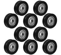 DOITOOL 10 Pcs Nylon U-Groove Pulley Pulley Door Roller for Sliding Barn Doors and Windows Space Saving with Black Sturdy Nylon Material for Shower Room and Kitchen Room Use