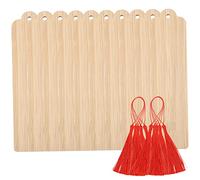 DOITOOL 10 Sets DIY Wooden Bookmarks Blank Page Markers for Handmade Graffiti Hanging Tags Unfinished Craft Bookmarks for Readers Students and Writers Easy to Paint and Decorate