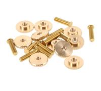 DOITOOL 10 Sets Pin Backs Screw Caps Metal Badge Fixing Accessories with Rust Resistance Sturdy Golden Finish for Craft Projects