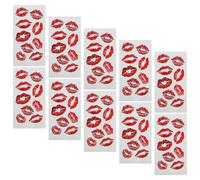 DOITOOL 10 Sheets Lip Tattoo Stickers Set with Waterproof Ink and Comfortable Wear, Creative Red Kiss Decal for Women and Dancers, for Valentine's Day and Festival Body Art