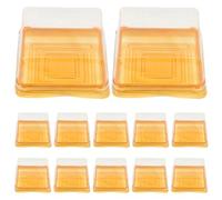 DOITOOL 100 Pack Clear Plastic Mini Cake Box Muffins Box Square Cupcake Boxes Muffin Pod Dome Muffin Single Container Box for Wedding Birthday Supplies (Golden)
