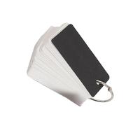 DOITOOL 100 Pcs Blank Alphabet Literacy Cards with Binder Ring Refillable White Notepads for School Office Study Portable DIY Word Flashcards for Students and Teachers