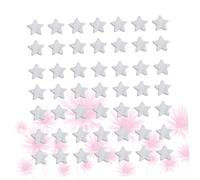 DOITOOL 100 Pcs Pentagram Wood Discs Silver DIY Crafting Educational Math Tools for Boys Pupils Teaching Props Safe Wooden Star Chips for Art Projects and Learning Supplies