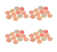 DOITOOL 100pcs 15mm Round Colorful Wooden Buttons Set with Floral Prints, Decorative Wood Sewing Buttons for Cardigans, Patchwork, Embroidery and DIY Crafts in Assorted Colors