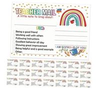 DOITOOL 100pcs Boho Rainbow Postcards Teacher Mail Notes to Parents Classroom Behavior Incentive Motivational Cards for Preschool Kindergarten Students Reward and Habit Building