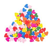 DOITOOL 100pcs Candy Color Wooden Heart Buttons for Sewing DIY Craft Projects Playful Heart Shaped Fasteners Easy to Sew Decorative Accessories for Teens Apparel and Home Decor