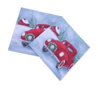 DOITOOL 100pcs Christmas Party Paper Napkins Red Colour with Unique Creative Design, Disposable Xmas Napkins for Theme Party and Birthday Celebration, Soft and Beautiful Printed Tissue