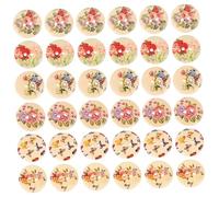 DOITOOL 100Pcs Flower Pattern Wooden Sewing Buttons for Clothing Decoration DIY Crafting Embellishments Easy to Sew Replacement Accessories for Shirts Hats Sweaters