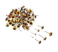 DOITOOL 100pcs Glass Safety Eyes for Crafts Realistic Round Handmade Fake Eyes for Crochet Dolls Needle Felting Animals Polymer Clay Assorted Tea Color for Stuffed