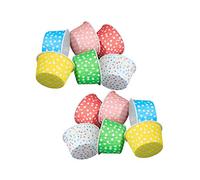 DOITOOL 100pcs Ice Cream Sundae Cups Paper Yogurt Dessert Bowls Polka Dot Ice Cream Treat Cups for Home Party Supplies (Random Color)
