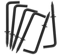 DOITOOL 100pcs L Shape Self-Tapping Screw Hooks Black Iron Mini Right Angle Bend Hooks for Stable Hanging Solution, for Artwork and Hanging Picture Frames