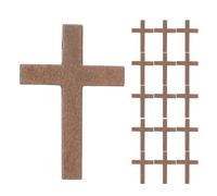 DOITOOL 100pcs Mini Wood Cross Keychains for Christian, Wooden Cross Charms, Religious Craft Accessories, Easter Decorations, Christening, Party Supplies