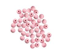 DOITOOL 100pcs Pink Wooden Beads Spacer Loose Beads for DIY Jewelry Crafting Rustic Wood Bracelet Supply for Macrame Pendant Making and Handmade Accessories